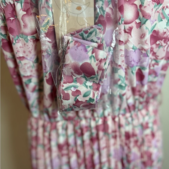 NWT Floral Pink One-Shoulder Long Maxi Dress Women Size Large - Picture 9 of 10